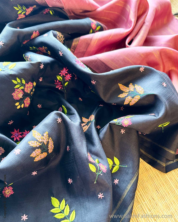 DP-Y08214 Floral Black Kanchi