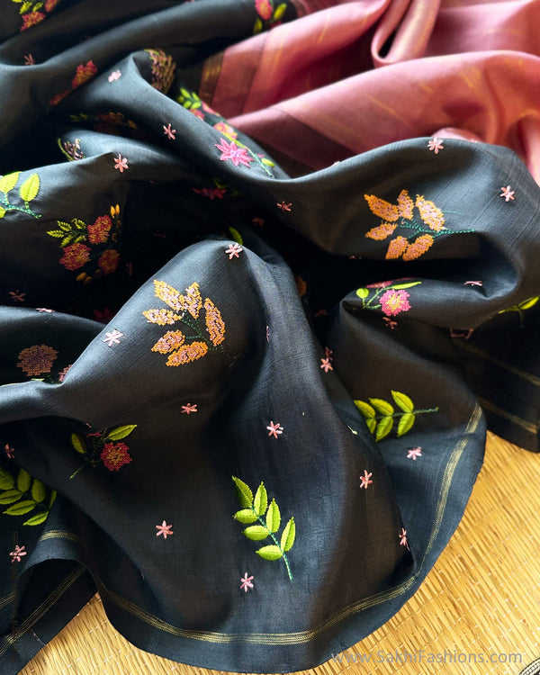 DP-Y08214 Floral Black Kanchi