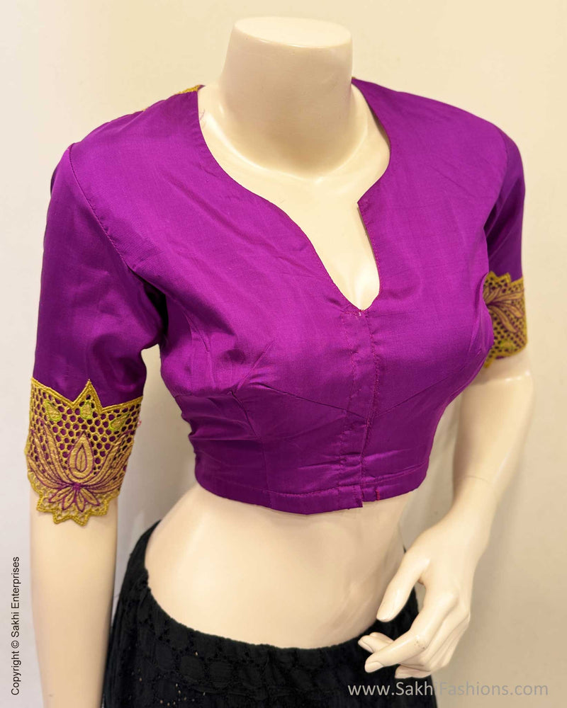 BL-Y06088 Purple Kanchi CutWork Blouse