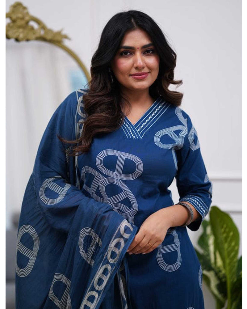IT-Y25957 Cotton Salwar Blue