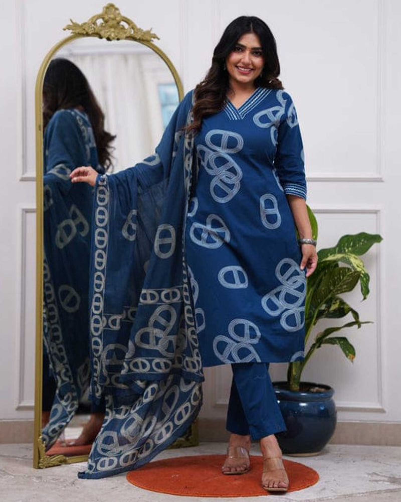 IT-Y25957 Cotton Salwar Blue