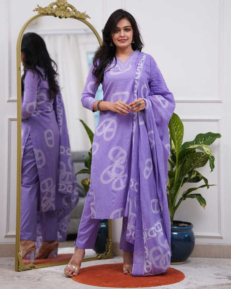 IT-Y25956 Cotton Salwar Lilac