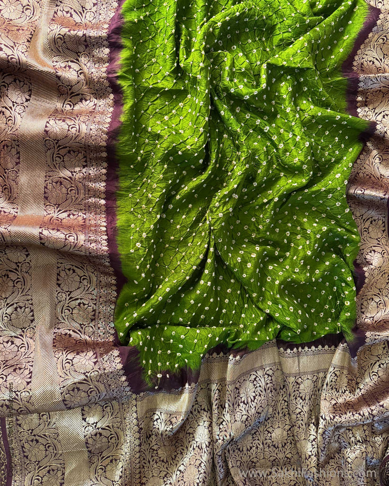 DP-Y08938 Bandhini Green Sari