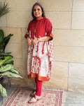 DP-X13962K Red Kalamkari Kaftan