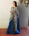 EE-R28027 Blue Tussar Saree