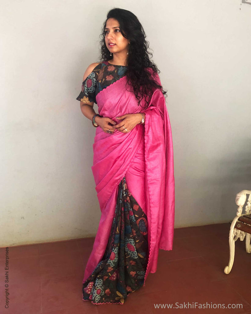 EE-S10850 Kalamkari Tussar Sari