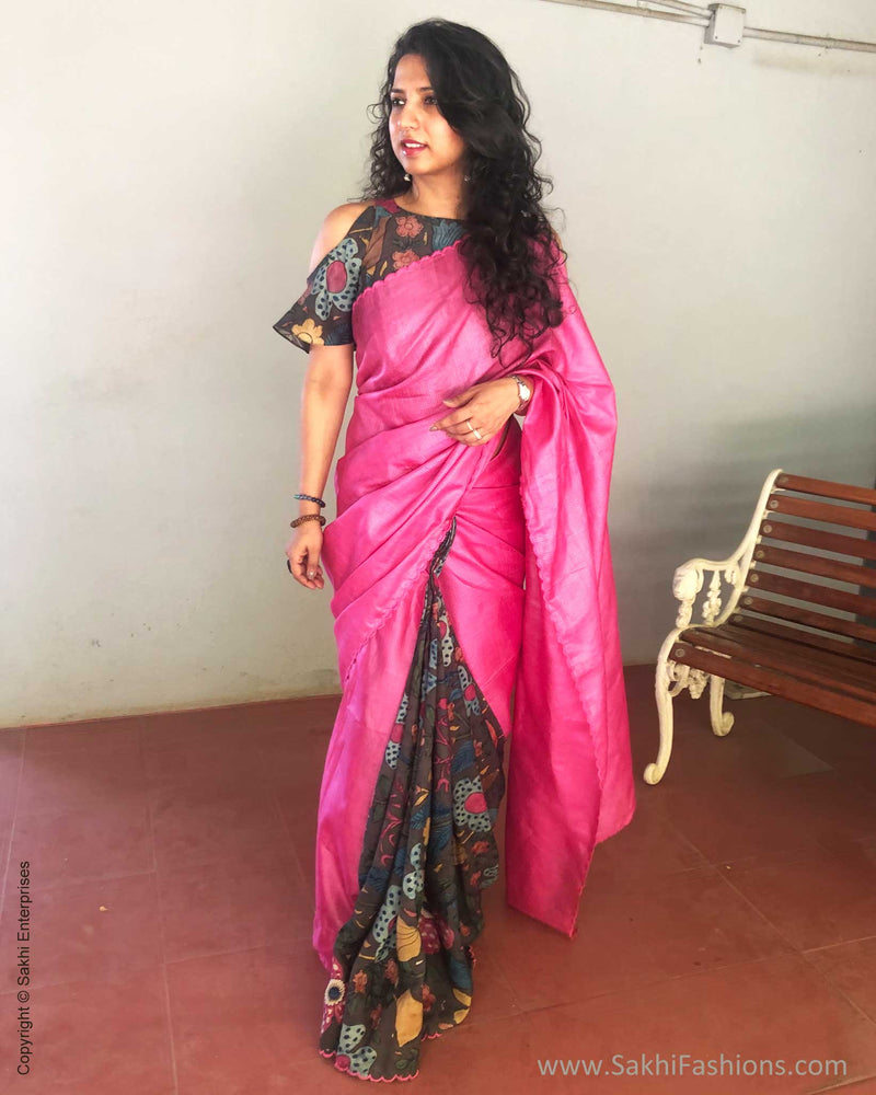 EE-S10850 Kalamkari Tussar Sari