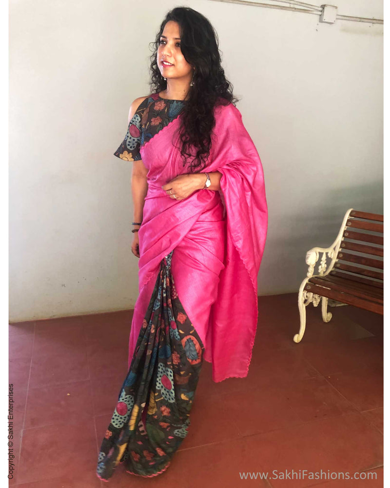 EE-S10850 Kalamkari Tussar Sari