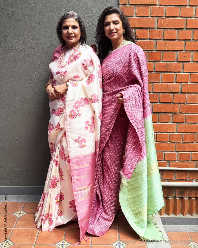 EE-Y09605 Pink Green Bandhini Kanchi