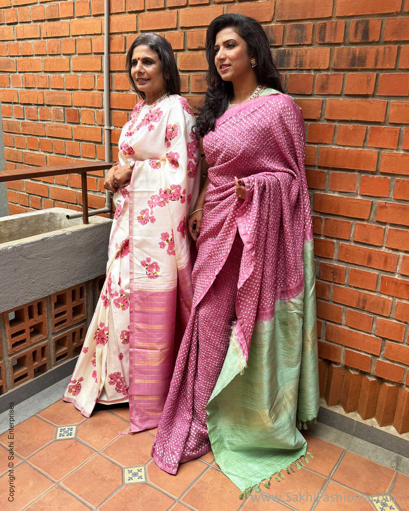 EE-Y09605 Pink Green Bandhini Kanchi