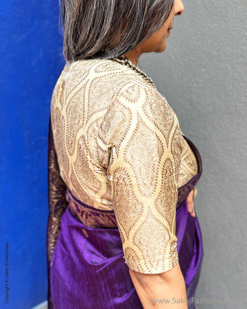 BL-W11204 White Banarsi Blouse