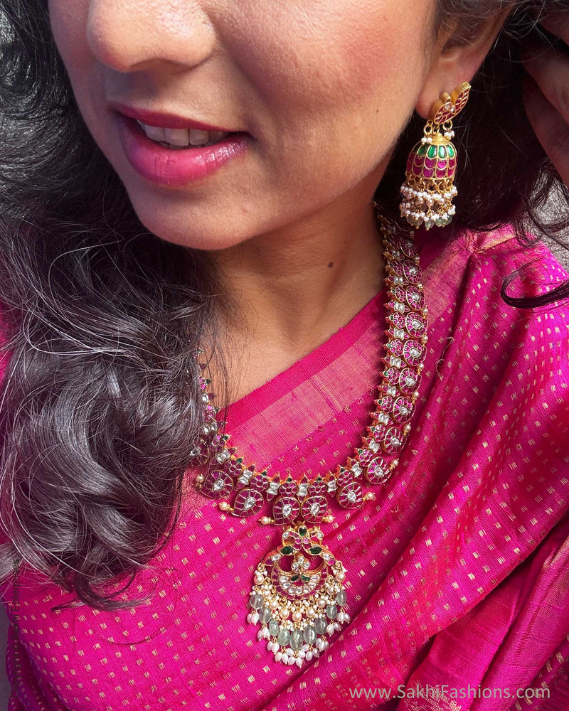 EE-Y08974 Pink Rawsilk Saree