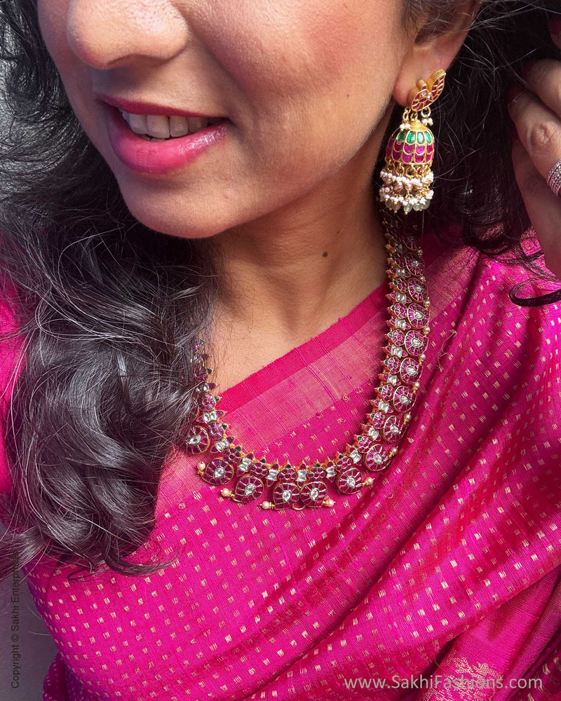 EE-Y08974 Pink Rawsilk Saree
