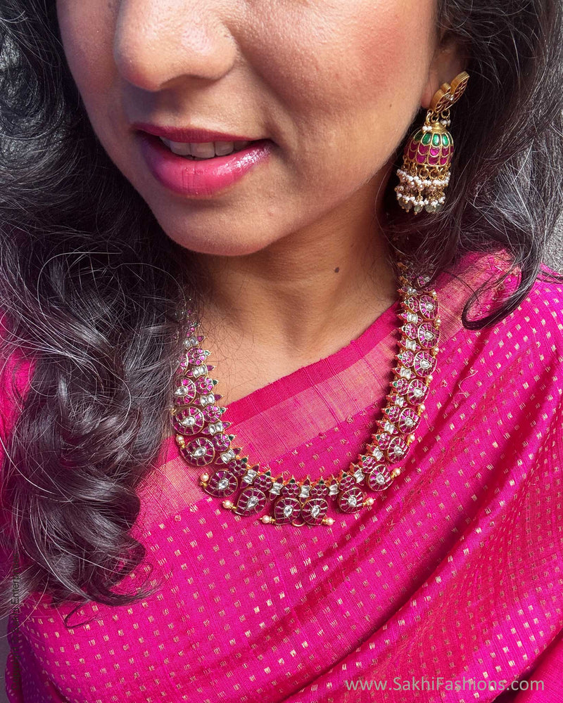 EE-Y08974 Pink Rawsilk Saree
