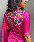 BL-Y29925 Pink Kanchi CutWork Blouse