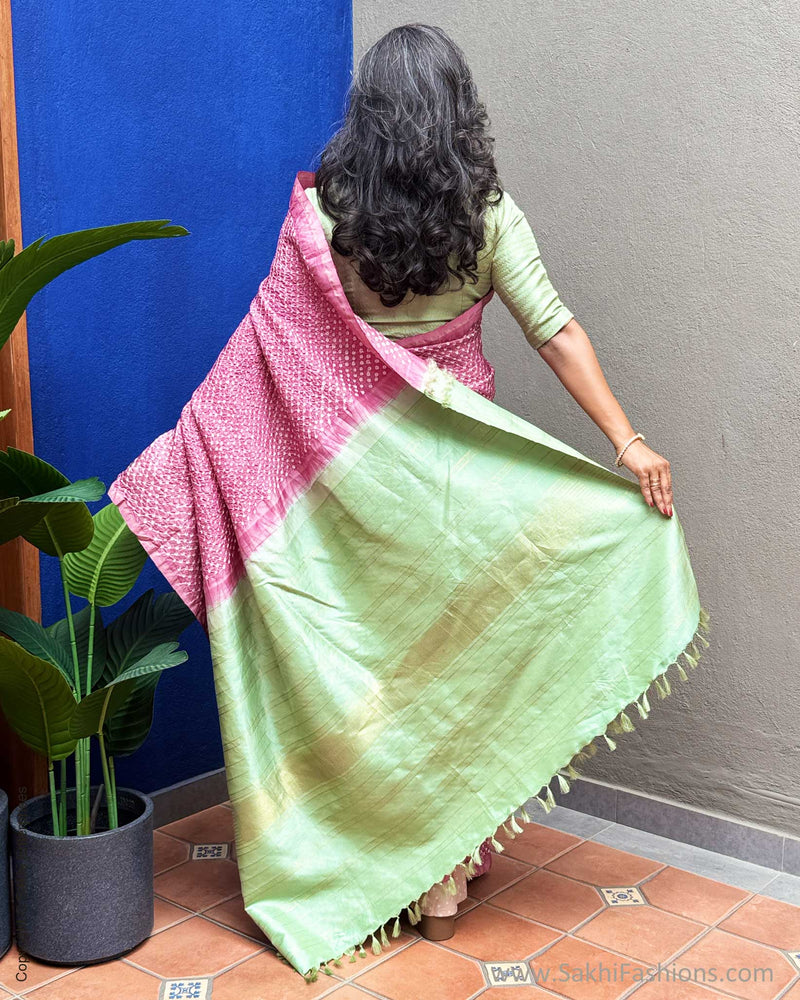 EE-Y09605 Pink Green Bandhini Kanchi