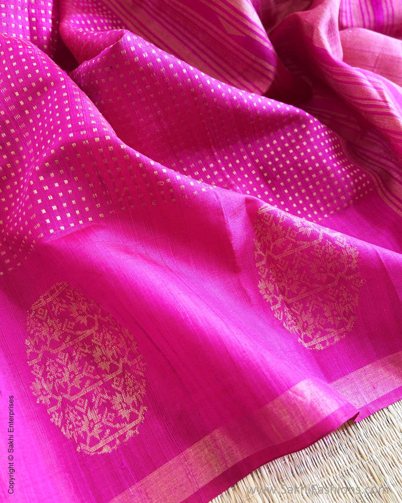 EE-Y08974 Pink Rawsilk Saree