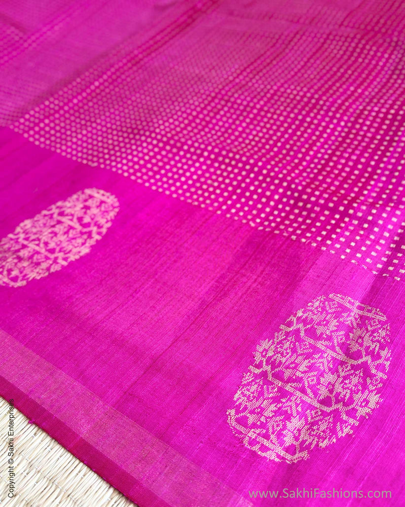 EE-Y08974 Pink Rawsilk Saree
