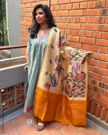 EE-W05057 Kalamkari Kanchi Dupatta
