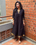 EE-Y06848 Black Cotton Dress