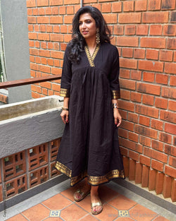 EE-Y06848 Black Cotton Dress