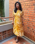 EE-Y06852 Marigold eco print silk Dress