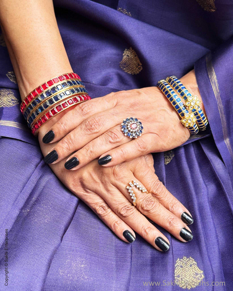 EE-Y09707 Blue Double Pallu Kanchi