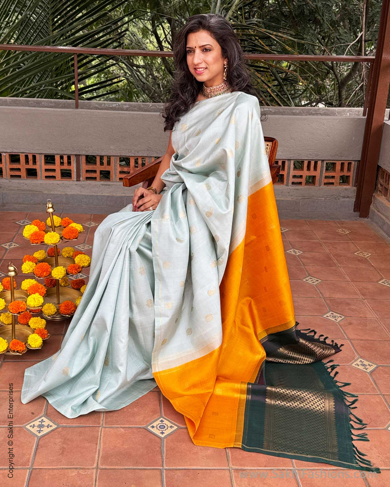 EE-Y09708 Green Double Pallu Kanchi