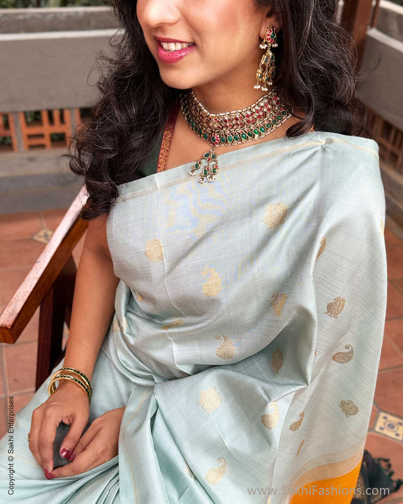 EE-Y09708 Green Double Pallu Kanchi