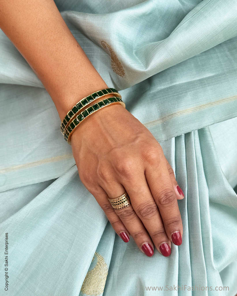 EE-Y09708 Green Double Pallu Kanchi