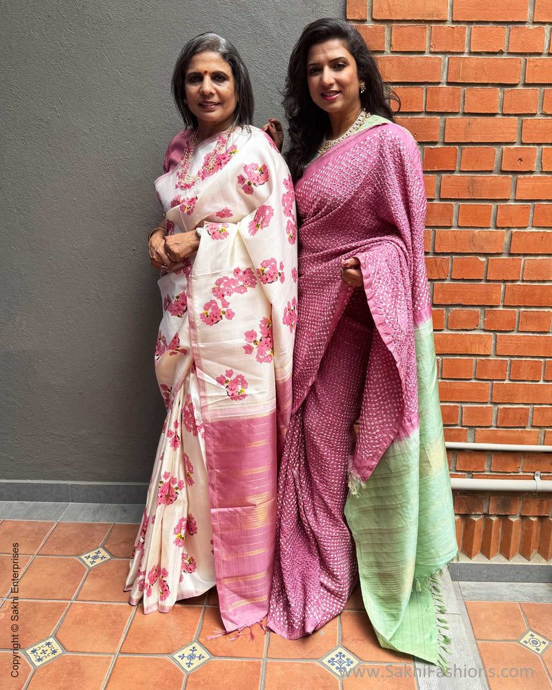 EE-Y09605 Pink Green Bandhini Kanchi