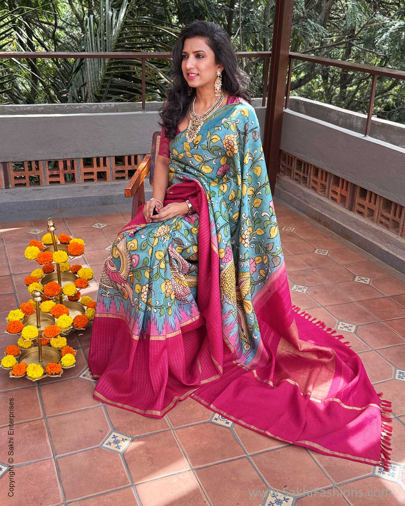 EE-Y08955 Kalamkari Kanchi Silk