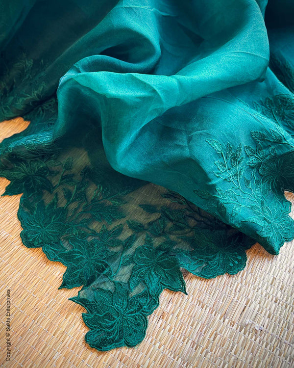 DP-W15600 Green Organza Saree