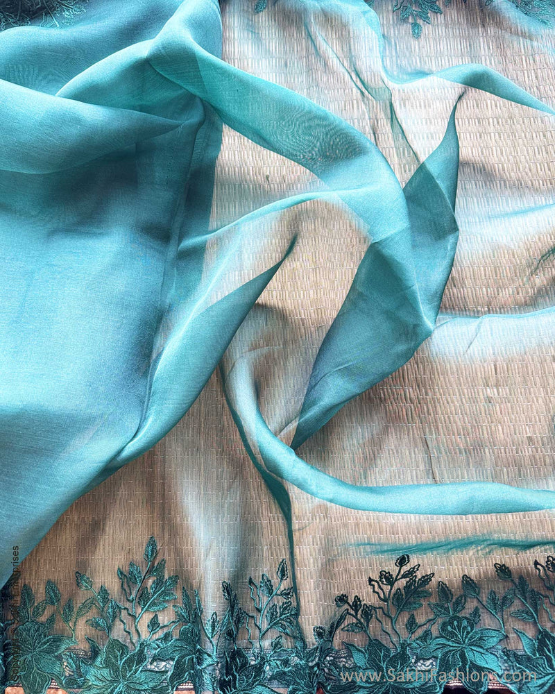 DP-W15600 Green Organza Saree