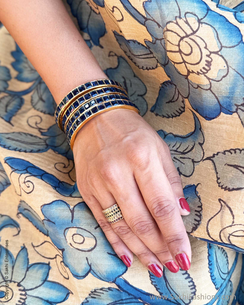 EE-Y09325 Blue Kalamkari Kanchi Silk