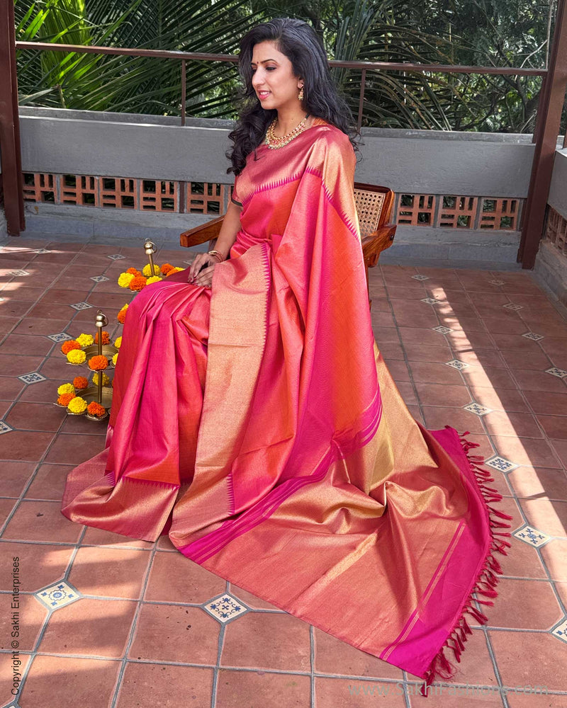 EE-Y05305 Pink Orange Check Kanchi