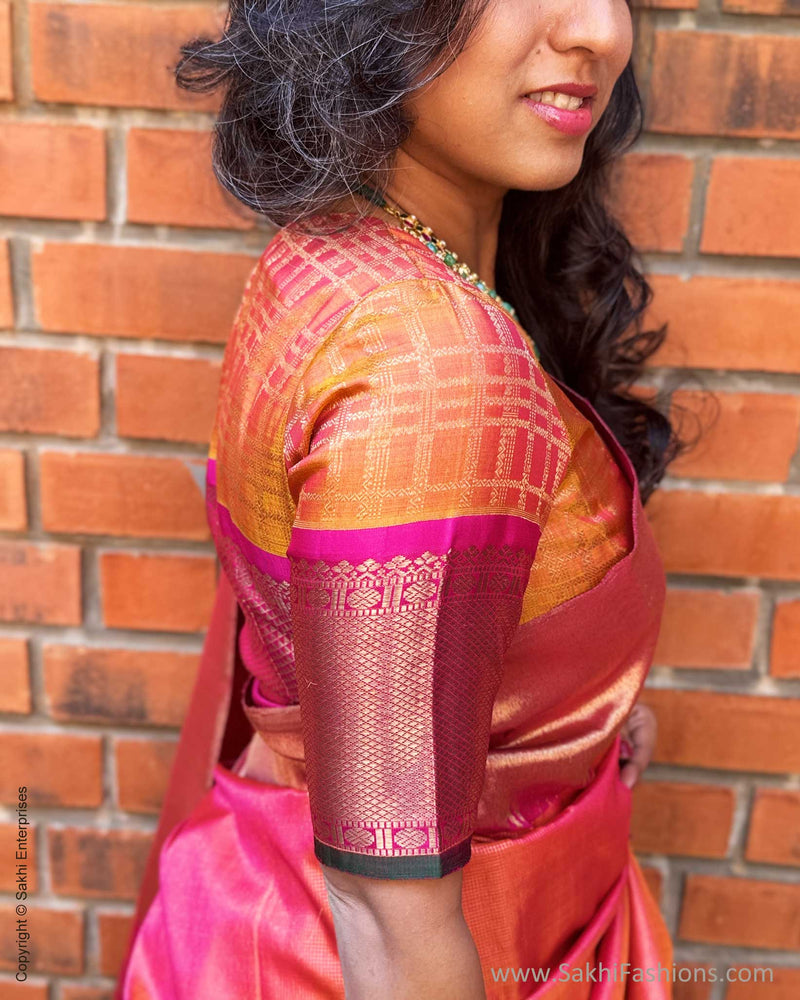 EE-Y05305 Pink Orange Check Kanchi