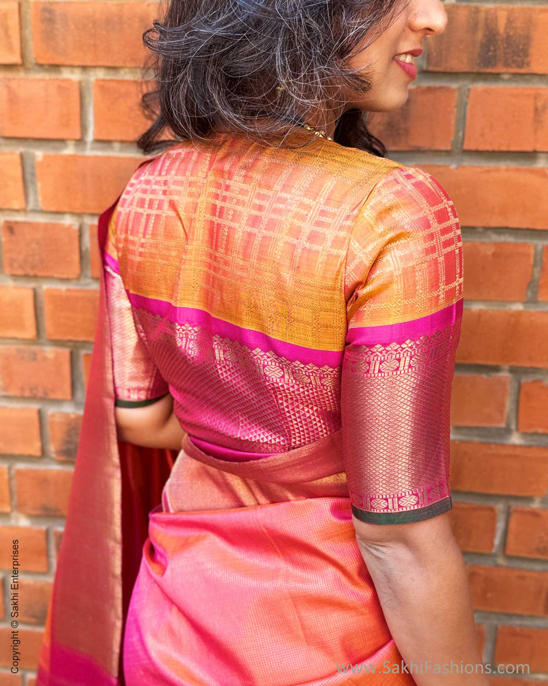 EE-Y05305 Pink Orange Check Kanchi