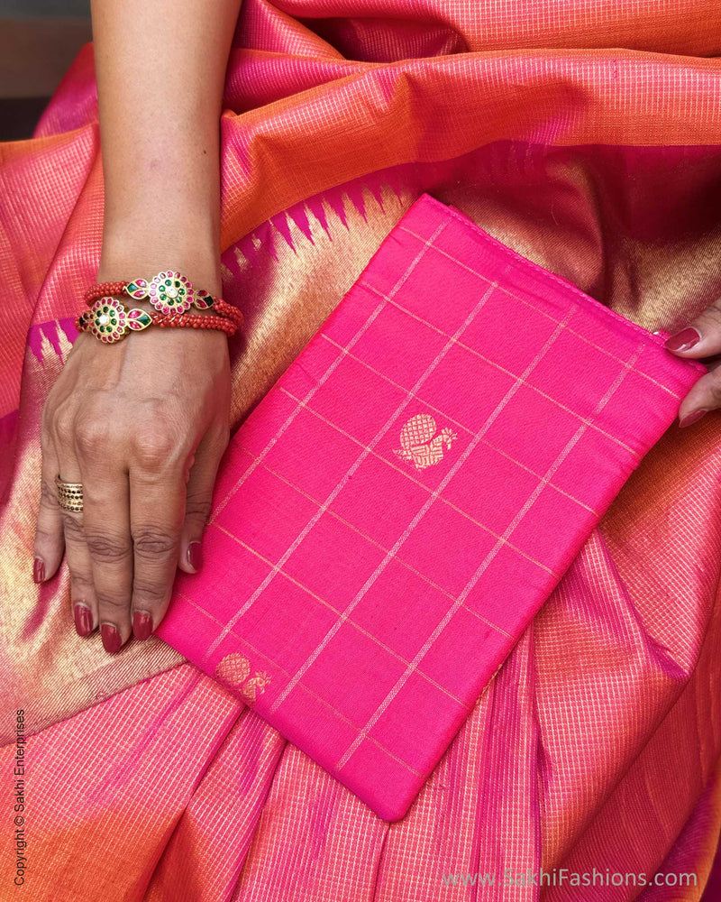 EE-Y05305 Pink Orange Check Kanchi