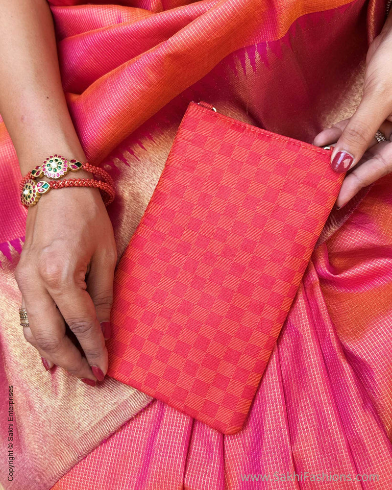 EE-Y05305 Pink Orange Check Kanchi