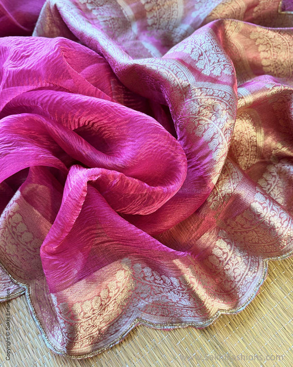 DP-Y09678 Pink Crush Tissue Sari