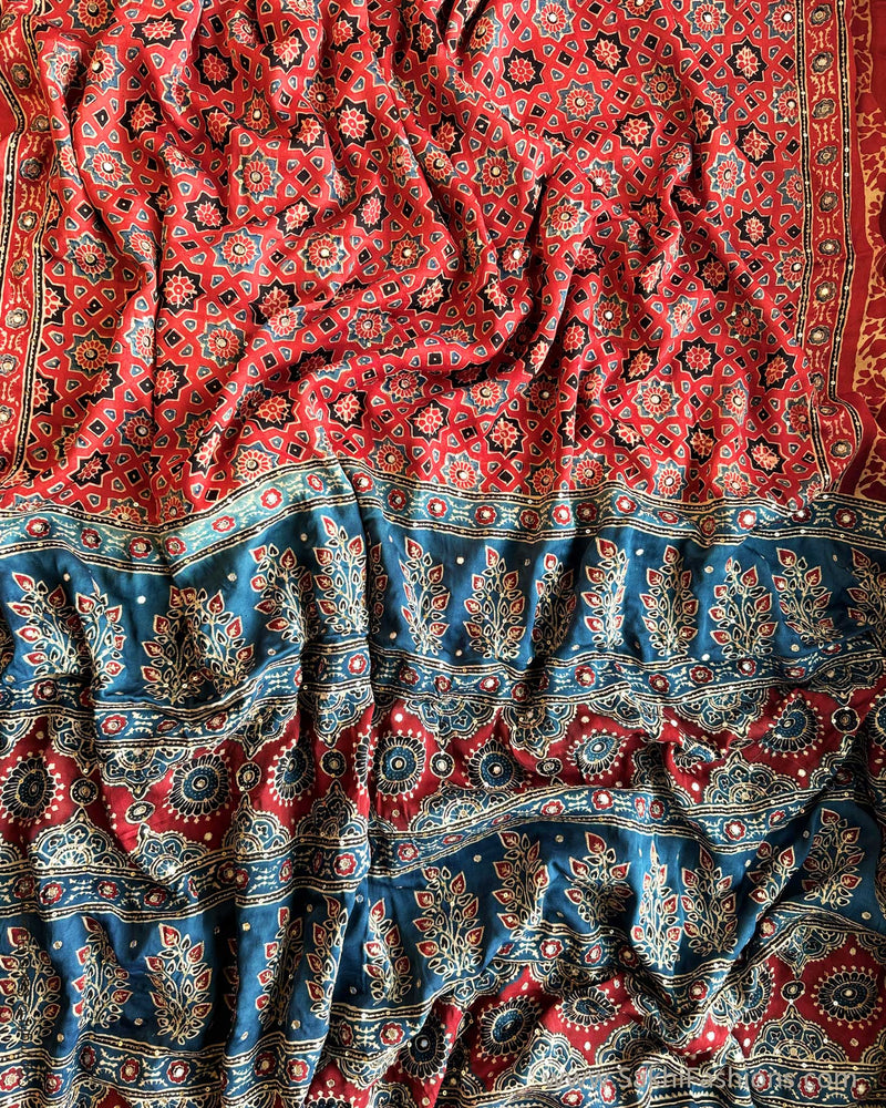 DP-Y02541 Modal Silk Red Ajrakh