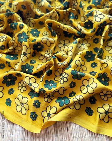 BL-Y10115 Yellow Ajrakh Blouse