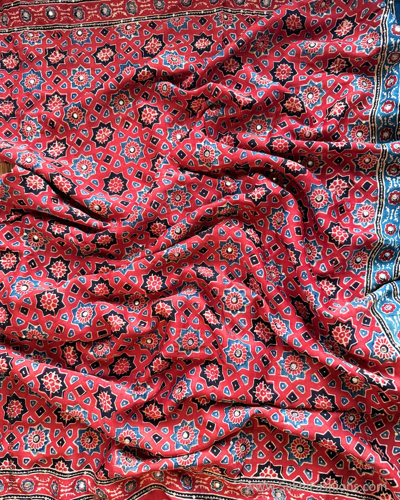 DP-Y02541 Modal Silk Red Ajrakh