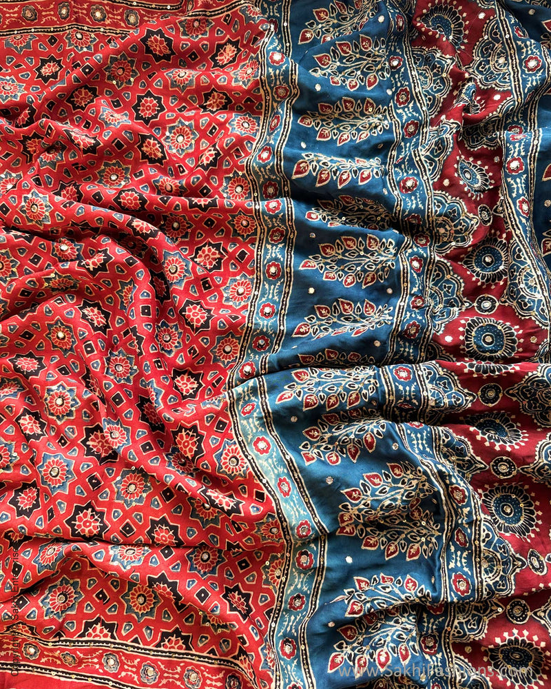 DP-Y02541 Modal Silk Red Ajrakh