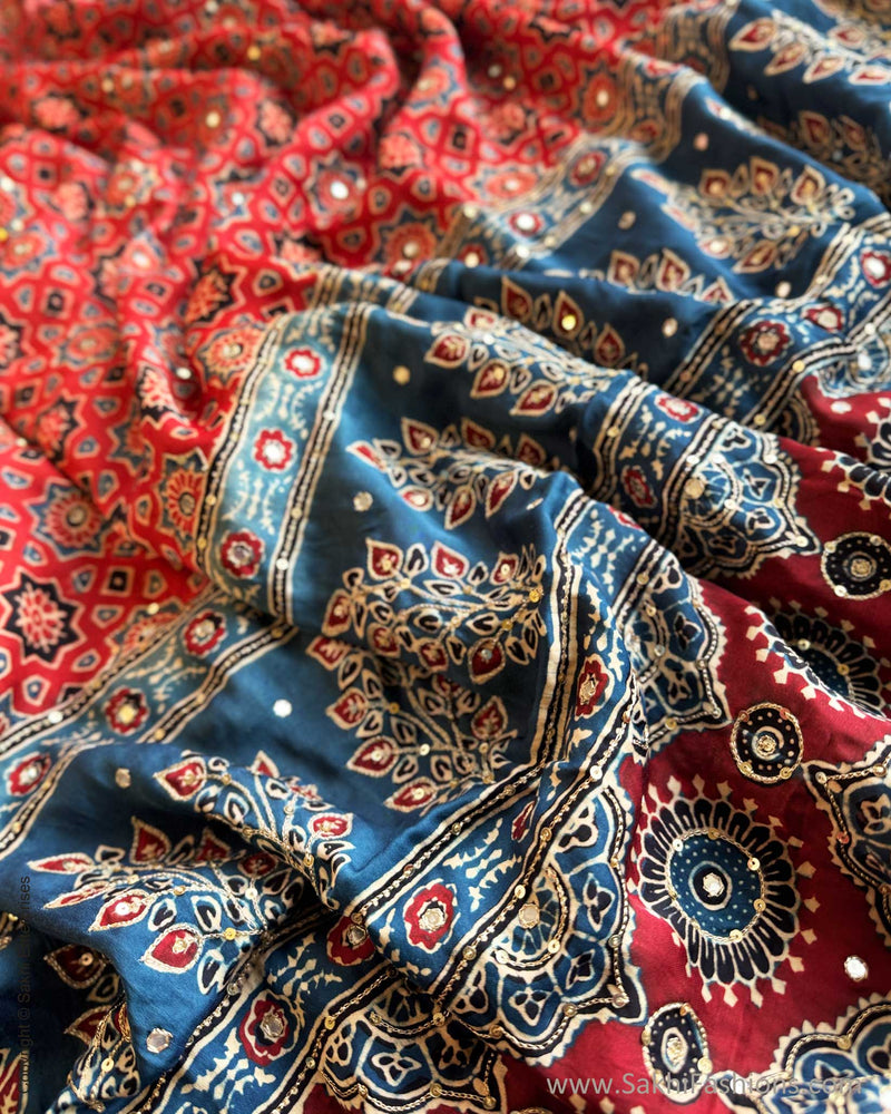 DP-Y02541 Modal Silk Red Ajrakh
