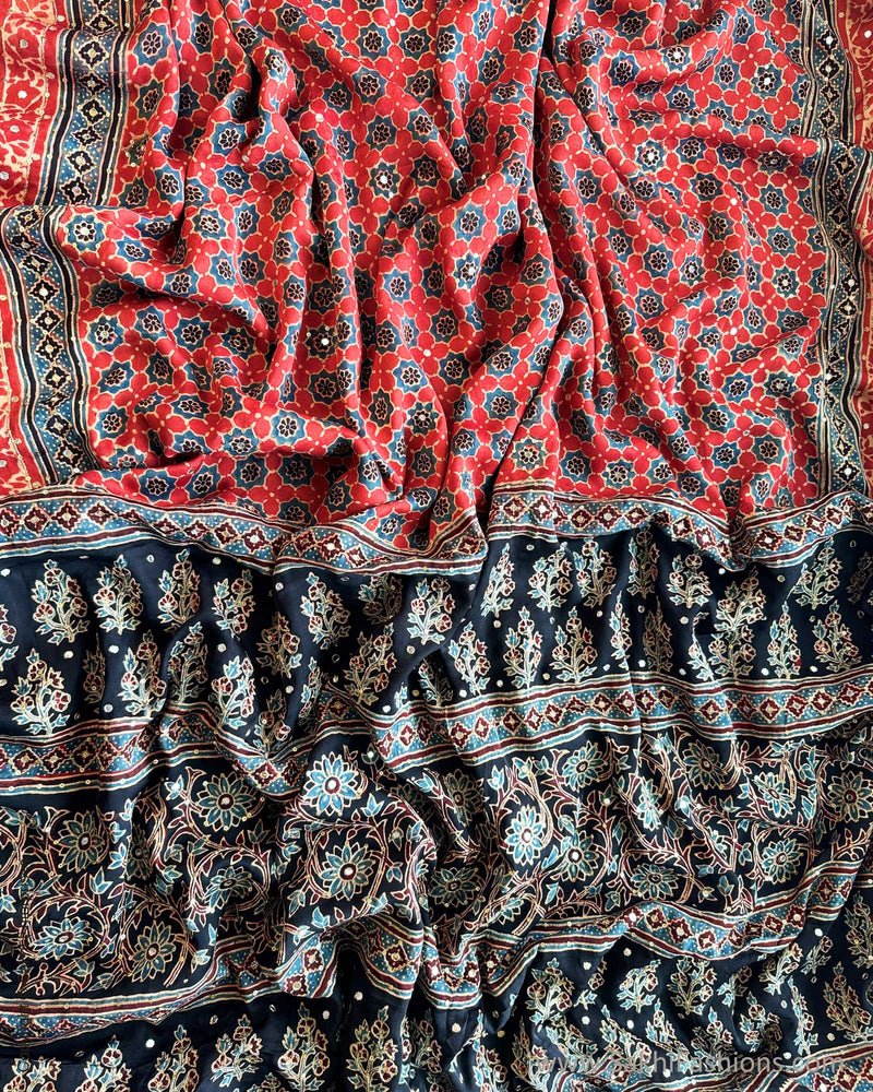 DP-Y10110 Modal Silk Red Ajrakh