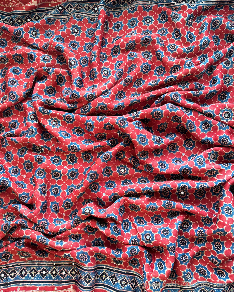 DP-Y10110 Modal Silk Red Ajrakh