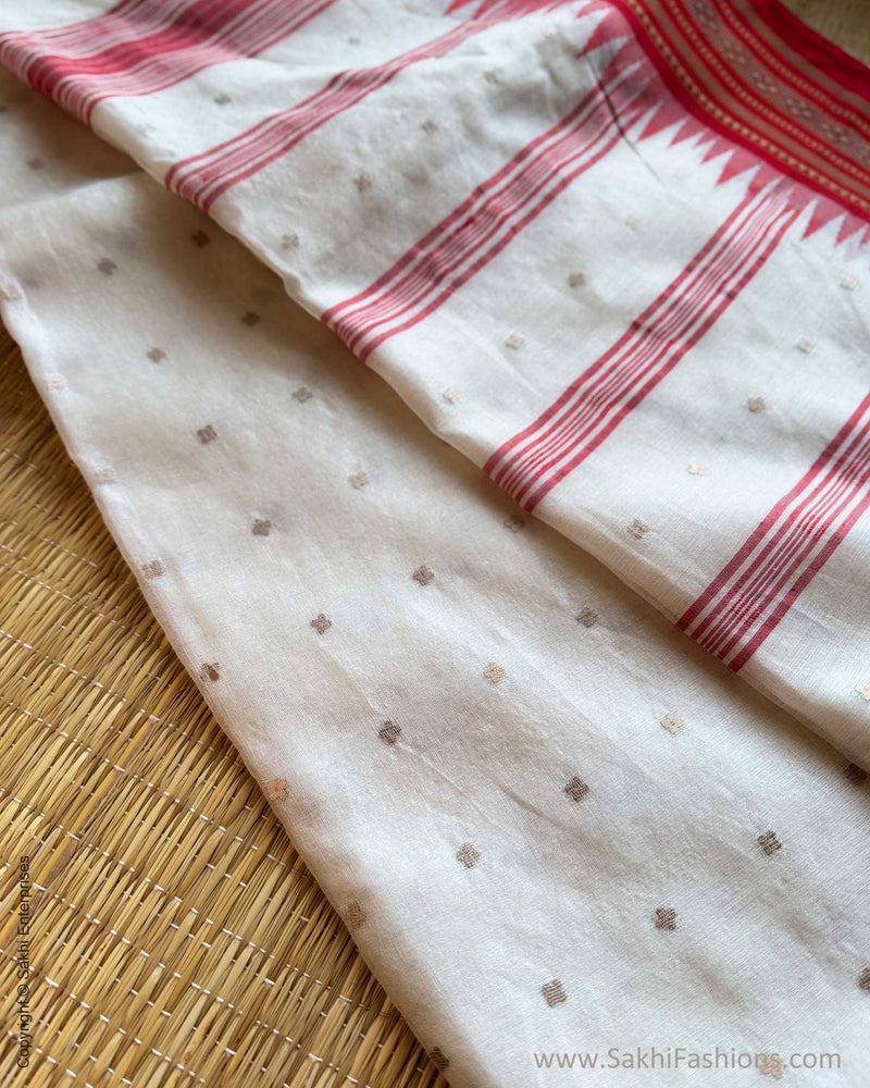 DP-Y05628 White Kora silk Saree