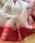 DP-Y05628 White Kora silk Saree